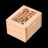 Karakuri Box : Fake Box - Vue aérienne en diagonale avec une marqueterie traditionnelle Koyosegi - Créateur : KCG