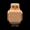 Karakuri-box: «The Owl Shock» - Vista frontal del búho de madera de roble - Creador: Yoh Kakuda