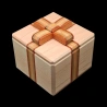 Karakuri Box : A Present For You - Vue de haut de la "boîte cadeau" - Ruban en bois de 3 couleurs - Créateur : Shou Sugimoto