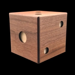 Karakuri Box: The Dice - Vista horizontal y diagonal - Puntos 1 y 2 - Creador Akio Kamei