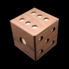 Karakuri Box: The Dice – Diagonale Draufsicht – Punkte 6, 1 und 5 – Designer Akio Kamei