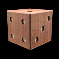 Karakuri Box : The Dice - Vue horizontale et en diagonale des points 4 et 3 - Créateur Akio Kamei