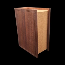 Karakuri Box: Das Buch – Ansicht der vertikalen Schachtel und schräge Ansicht der Seite – Gestaltung: KCG (Idee: Akio Kamei)