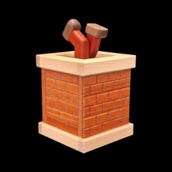 Karakuri Box: Clumsy Santa - Diagonal front view - Designer: Yasuaki Kikuchi