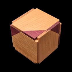 Karakuri Box: R Cube 2 - Diagonal top view - Two-colour - Designer: Hideaki Kawashima