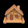 Karakuri Box: The Secret House - Front view (door, window and roof with chimney) - Designer: Tatsuo Miyamoto