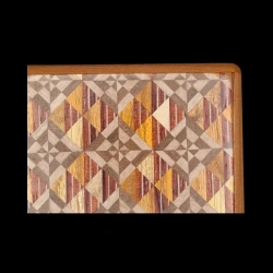 Himitsu bako: Secret Byway 2 - Close-up view of gap on side of yosegi box - Designer: Hiroshi Iwahara