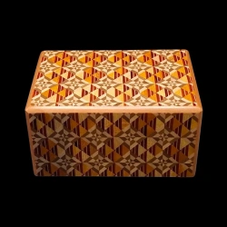 Himitsu bako : Byway secret 2 - Vue côtés yosegi - Couleurs marron, orange, crème, rouge - Créateur Hiroshi Iwahara