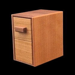 Karakuri-Box: Nanomedashi – diagonale Ansicht – Designer: Daiki Arimura