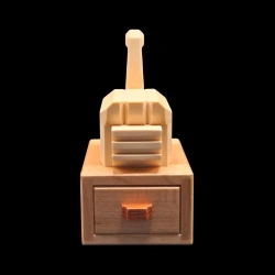 Karakuri-Box: Floating – Blick auf den Schwan von hinten – Designer: Yoh Kakuda