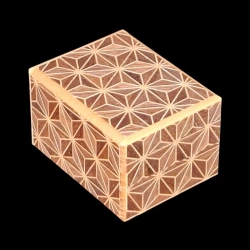 Himitsu-bako: 2 sun 10 steps Kuroasa pattern - Diagonal aerial view (3 sides) - Designer: Izumiya