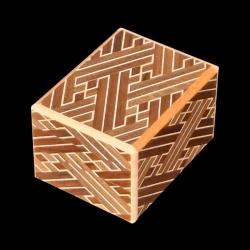 Himitsu-Bako: Kurosaya 2 sun 10 steps - Vista aérea en diagonal de tres caras - Marrón oscuro - Fabricante: Izumiya