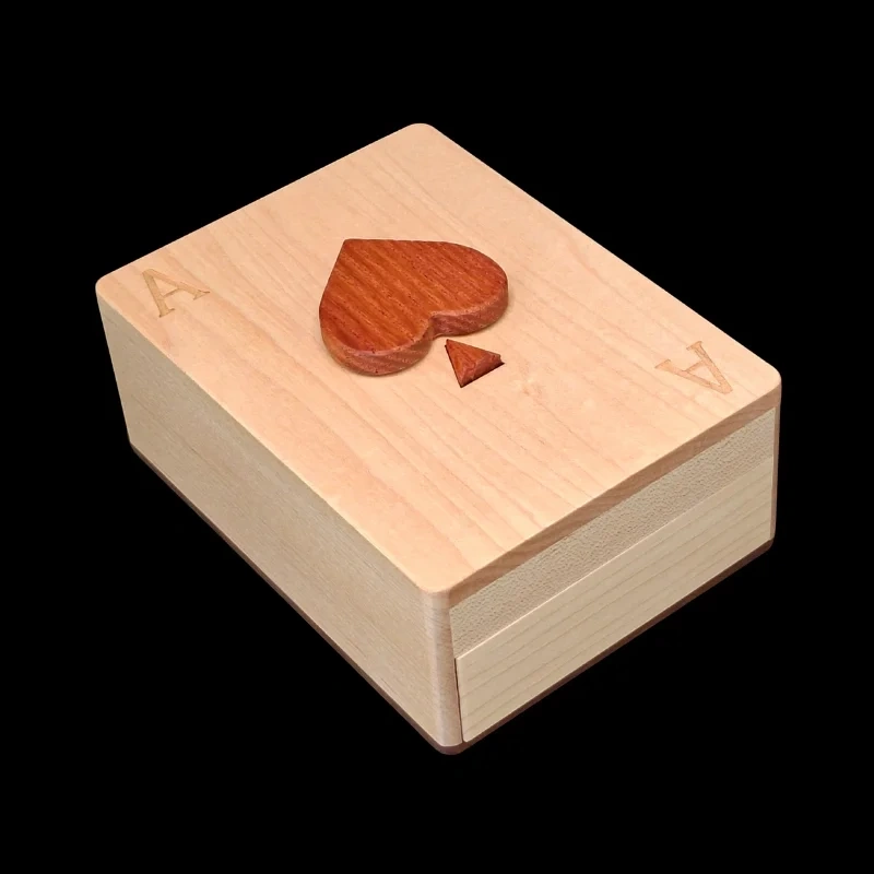 Karakuri Boka: Fortune Cards – Diagonal aerial view of the Ace of Spades – Designed by KCG