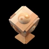 Karakuri-box: El Pod - Vista aérea del cubo con motivos del Yin y el Yang en relieve - Creador: Hideaki Kawashima