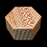 Himitsu-Bako: Hexágono 6 Steps Yosegi e Ichimatsu - Vista aérea del motivo Yosegi - Diseñador: Hiroyuki Oka