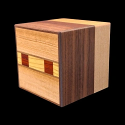 Himitsu-bako: Cubo 3 Sun 18 Steps - Vista diagonal frontal y lateral - Creador: Hiroyuki Oka