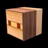 Himitsu-bako: Cubo 3 Sun 18 Steps - Vista diagonal frontal y lateral - Creador: Hiroyuki Oka