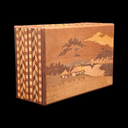 Himitsu-Bako: Pescadores y el Monte Fuji — Vista en diagonal de la cara secundaria y el flanco corto