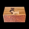 Himitsu-Bako: 5 Sun 21 Steps Maiko at Mount Fuji & Inu – Aerial view of the black-and-white Scottish Terrier marquetry