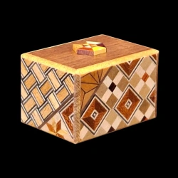 Himitsu-Bako : Mame 18 Steps "Hexagone" - Vue des côtés en marqueterie "Koyosegi"