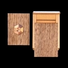 Mame 18 Steps „Hexagon“ – Ansicht der geöffneten Schachtel mit der Vorderseite aus dunklem Holz und dem sechseckigen Knopf